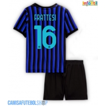 Camisa de time de futebol Inter Milan Davide Frattesi #16 Replicas 1º Equipamento Infantil 2025-26 Manga Curta (+ Calças curtas)
